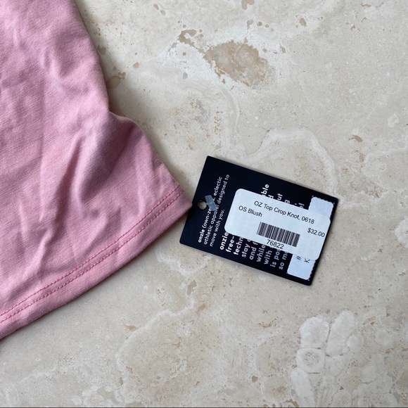NWT Onzie Knot Crop Top in Blush - Picture 7 of 8